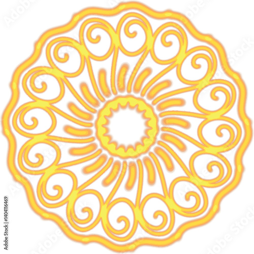 artistic classic vintage mandala pattern in orang and yellow