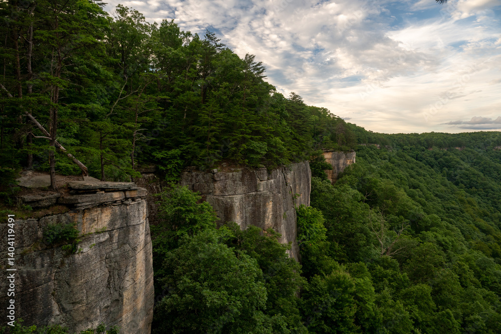 Light Fades Along the Endless Wall In New River Gorge
