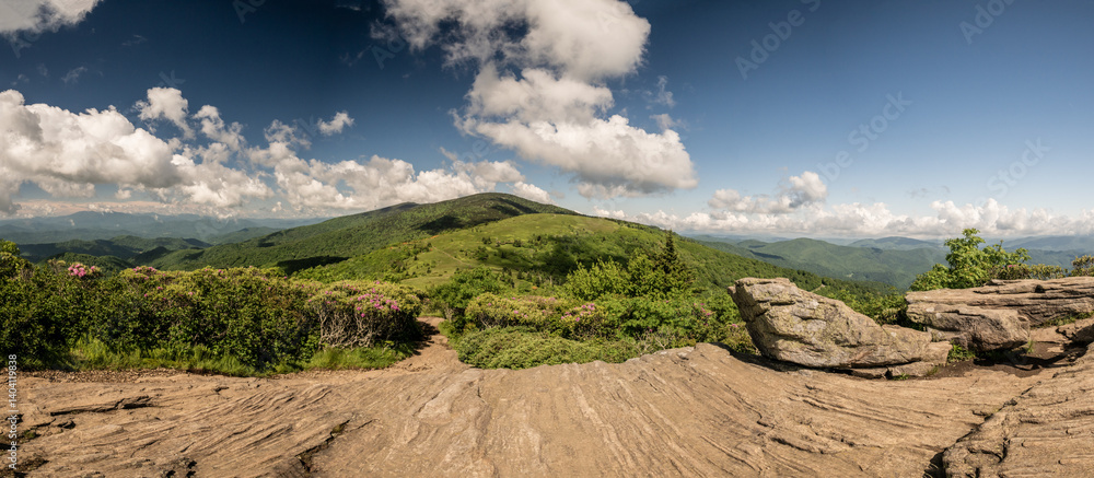 Low Angle View Of The Rocks On Jane Bald Looking Down The Appalachian Trail Toward Round Bald