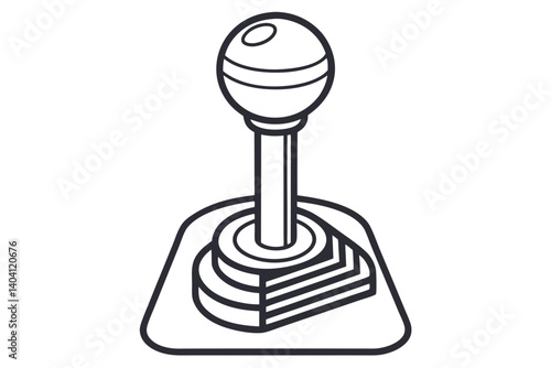 Detailed line art of a side profile of a manual gearshift lever
