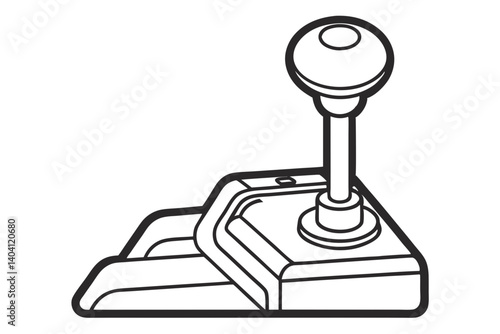 Illustration of a manual gearshift lever in vector line art style
