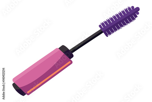 Mascara wand and tube design with thick bristles in vector art