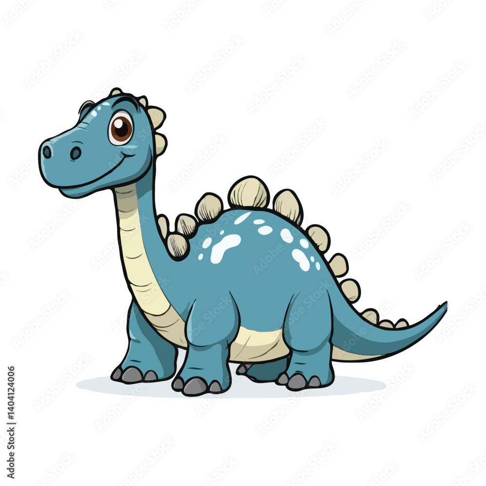 Fototapeta premium Blue dinosaur vector illustration