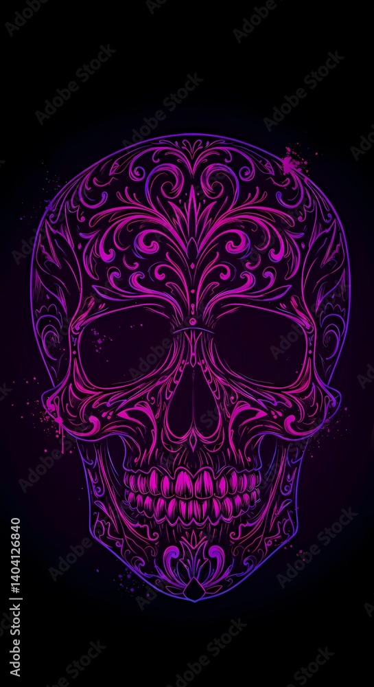 Fototapeta premium skull on black background