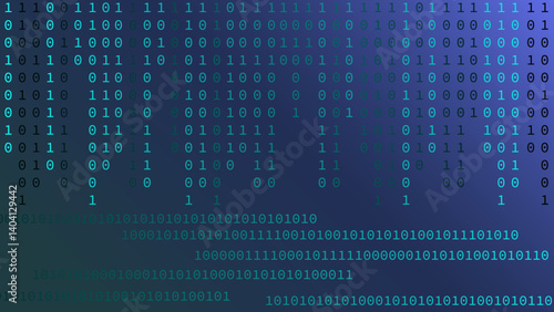 Falling numbers. Digital binary and programming code. Algorithm numbers and digitalization