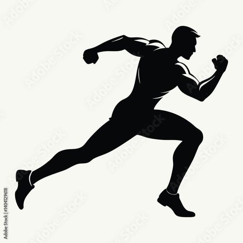 Silhouette of Boxer leaping forward in a lunging jab Vector illustration