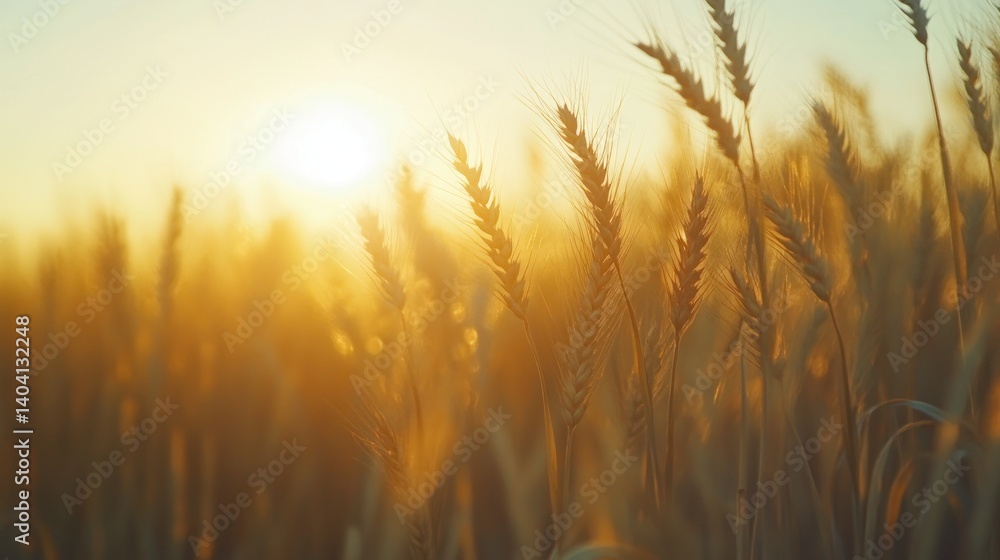 Golden Sunset Over a Wheat Field Golden Sunset Over a Wheat Field