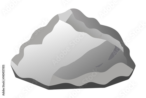 Minimalist Silver Ore Rock Vector for Geology or Mining Design