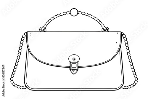 Chic Clutch Purse Vector Featuring Stylish Closure