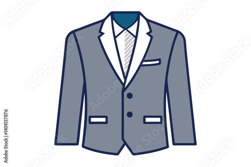 Vector Illustration of Tailored Blazer with Modern Fit