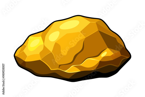 Shiny Gold Nugget Vector Isolated on White Background