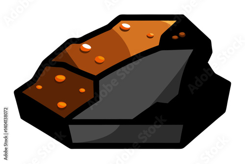 Rough Textured Iron Ore Vector Isolated on White Background