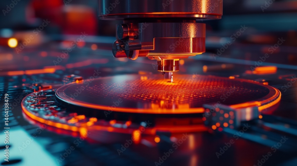 Semiconductor wafer being processed with advanced precision machinery technology Semiconductor wafer being processed with advanced precision machinery technology