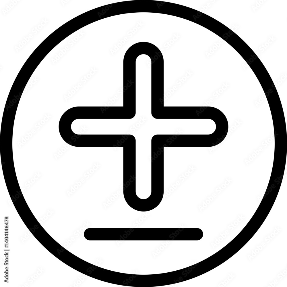 Fototapeta premium Diff Add Outline Style Icon