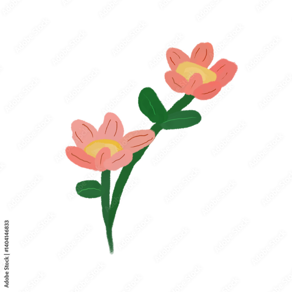 Fototapeta premium Dancing Petals Flower Illustration
