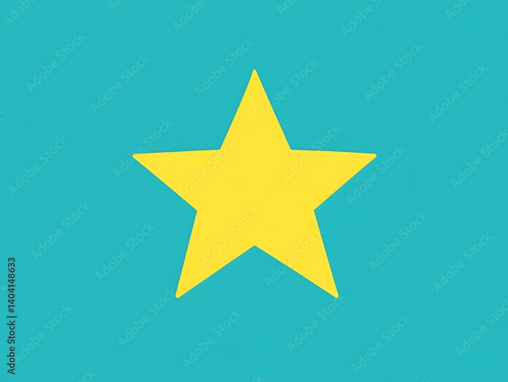 Obraz premium Yellow Star on Teal Background