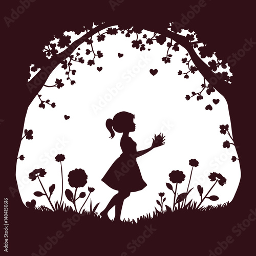 Honeylove Silhouette, Romantic Couple Art, Love Vector Scene