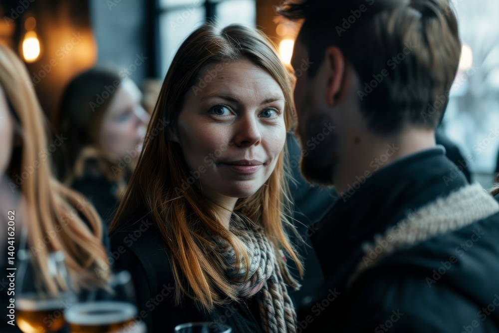 Portrait of a young man and woman on the background of a bar Portrait of a young man and woman on the background of a bar