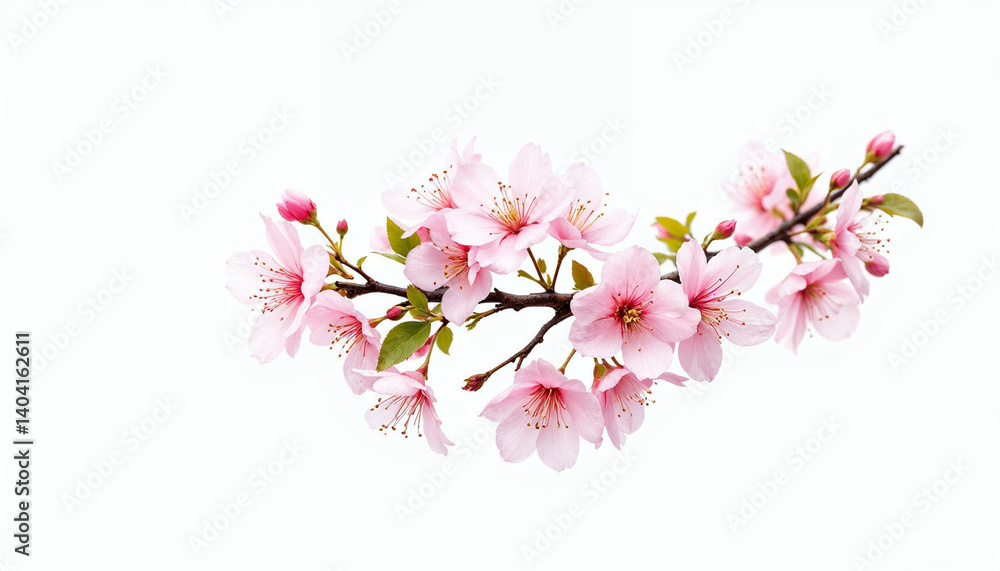 Sakura bouquet with dewdrops, soft pink petals, white backdrop, vivid, fresh, spring beauty. Sakura bouquet with dewdrops, soft pink petals, white backdrop, vivid, fresh, spring beauty.