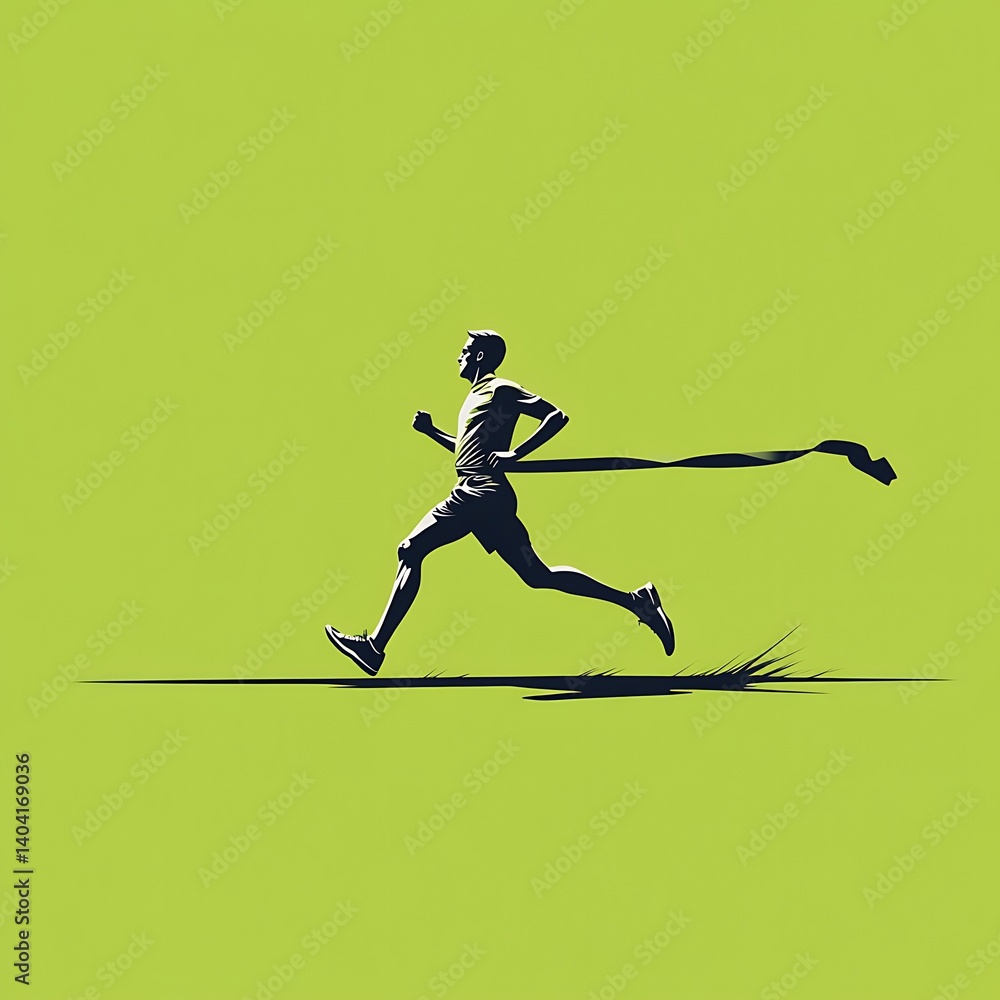 Fototapeta premium Marathon runner crossing finish line