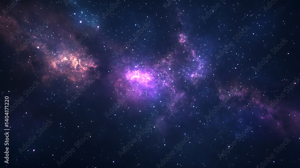 Fototapeta premium Futuristic astronaut floating through vibrant galaxy surrounded by cosmic energy high resolution image