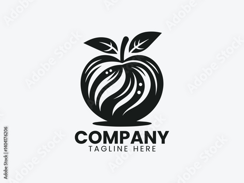 Apple Fruit Vector Logo Design, Healthy Apple Fruit Design Logo