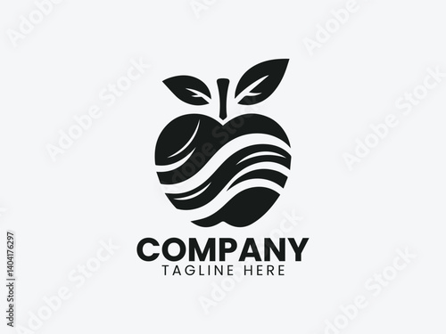Apple Fruit Vector Logo Design, Healthy Apple Fruit Design Logo