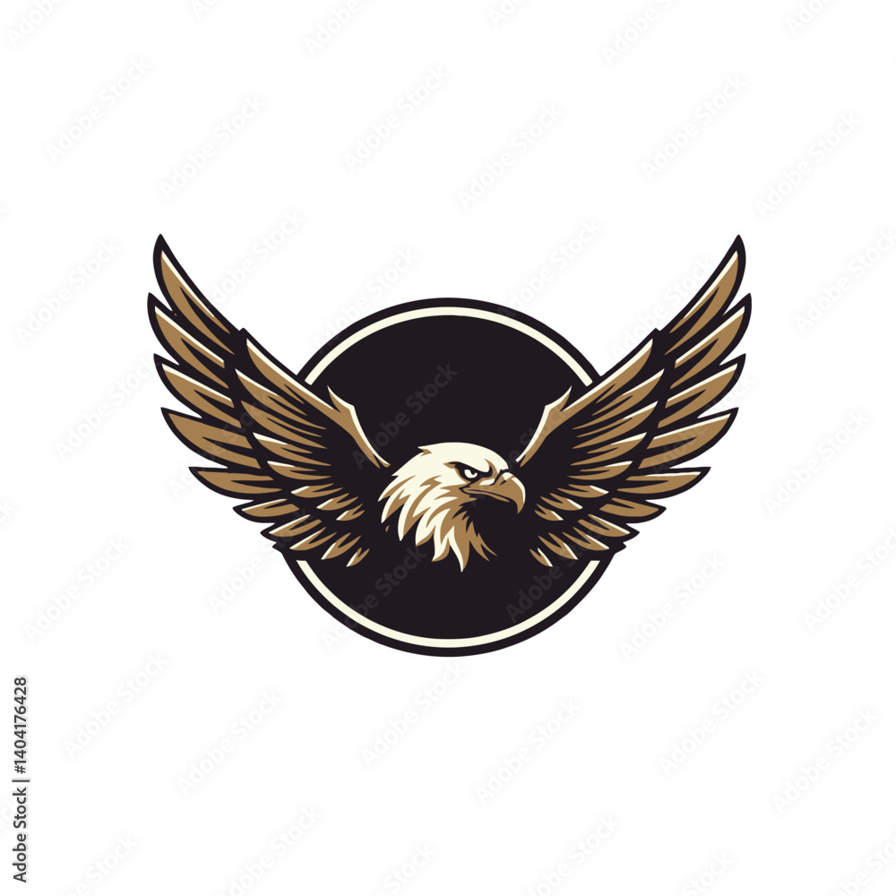 Fototapeta premium Majestic Golden Eagle with Spread Wings Logo