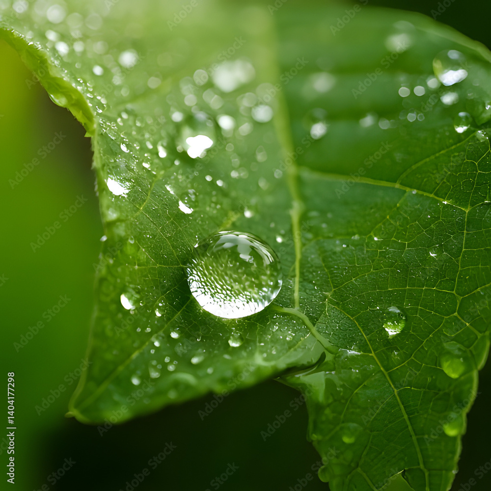 Fototapeta premium water drops on leaf