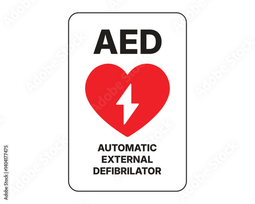 AED (Automatic External Defibrillator) Sign – Essential Life-Saving Equipment Indicator for Emergency Cardiac Assistance