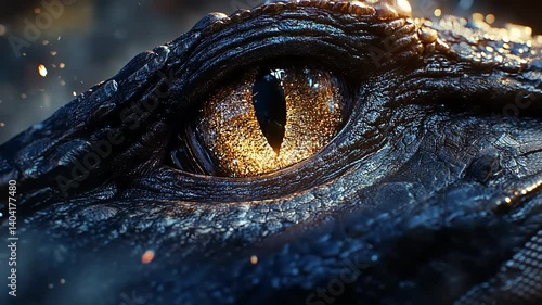 Wallpaper Mural Close-up of a reptilian eye glistening with light, showcasing intricate scales and textures Torontodigital.ca