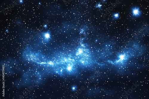 Wallpaper Mural Starry Night Sky with Dark Blue Background and Visible Stars Torontodigital.ca