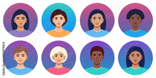 Diverse-Women-Avatars-Icons-Profile-Pictures-Set