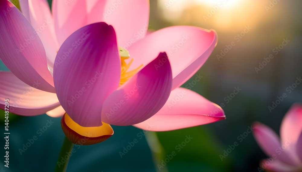 Fototapeta premium close up of a pink flower with a blurry background