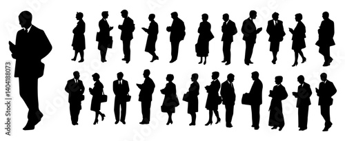 Silhouette of People: A diverse collection of professional figures in silhouette form, embodying the essence of urban mobility. portraying different styles and purposes.