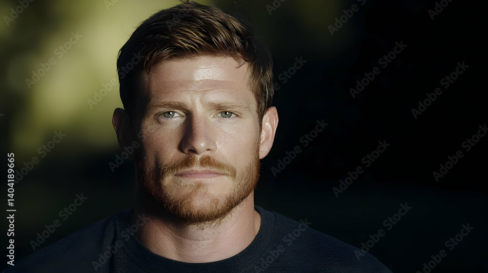 Obraz premium Close Up Portrait Of A Sweating Man