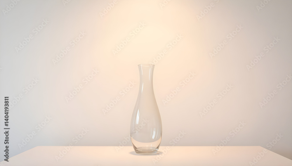 clear glass vase sitting on a white table clear glass vase sitting on a white table