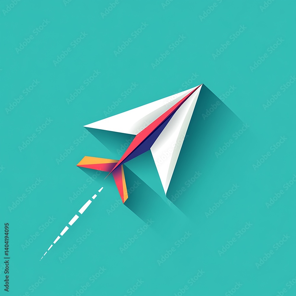 Paper plane icon, symbolizing travel Paper plane icon, symbolizing travel