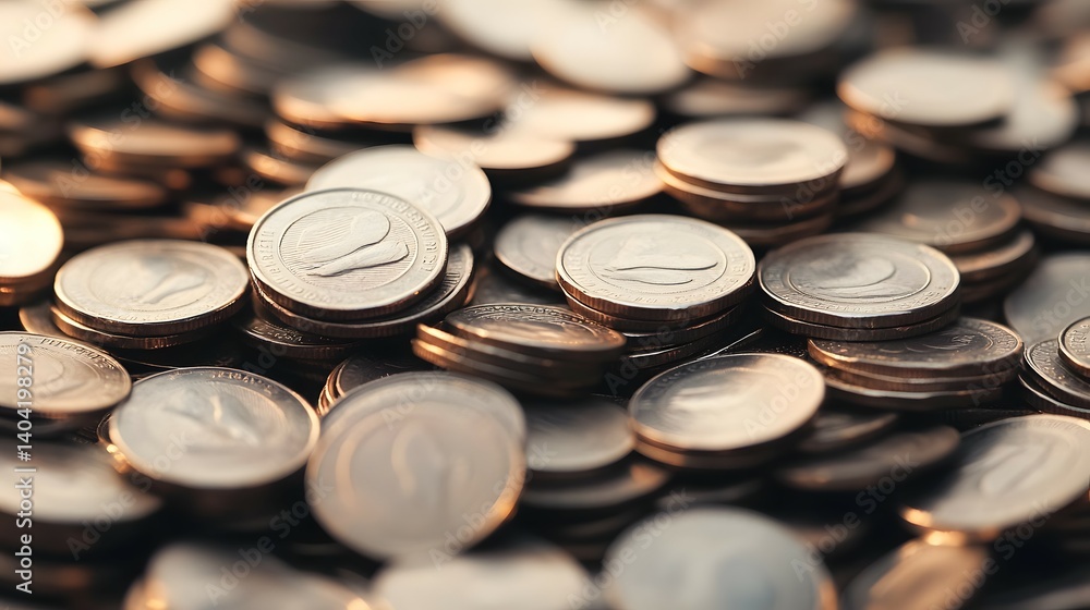 Pile of coins in close up view showing wealth finance and investment. Pile of coins in close up view showing wealth finance and investment.