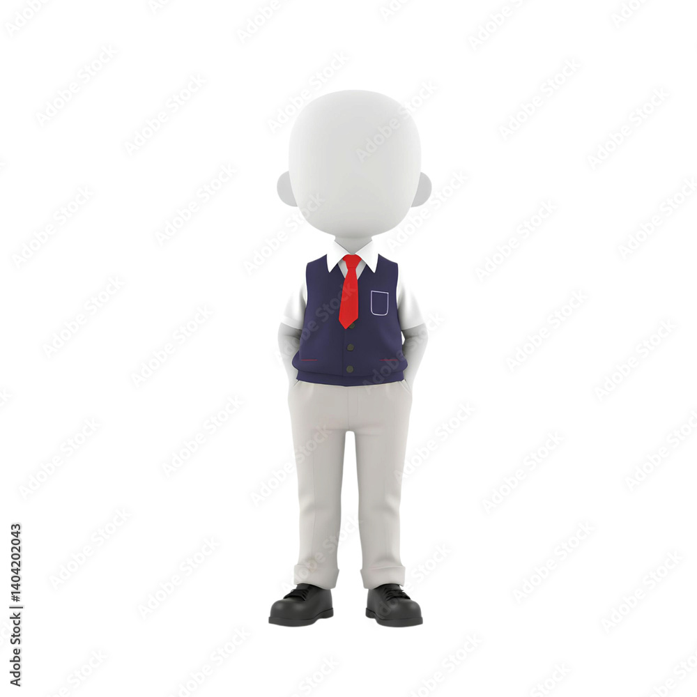 A faceless figure in professional attire, a representation of anonymity in corporate wear. The neutral background emphasizes the minimalist aesthetic of the character. A faceless figure in professional attire, a representation of anonymity in corporate wear. The neutral background emphasizes the minimalist aesthetic of the character.