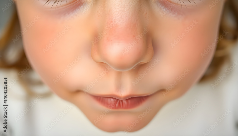 Fototapeta premium close up of a child's face and nose