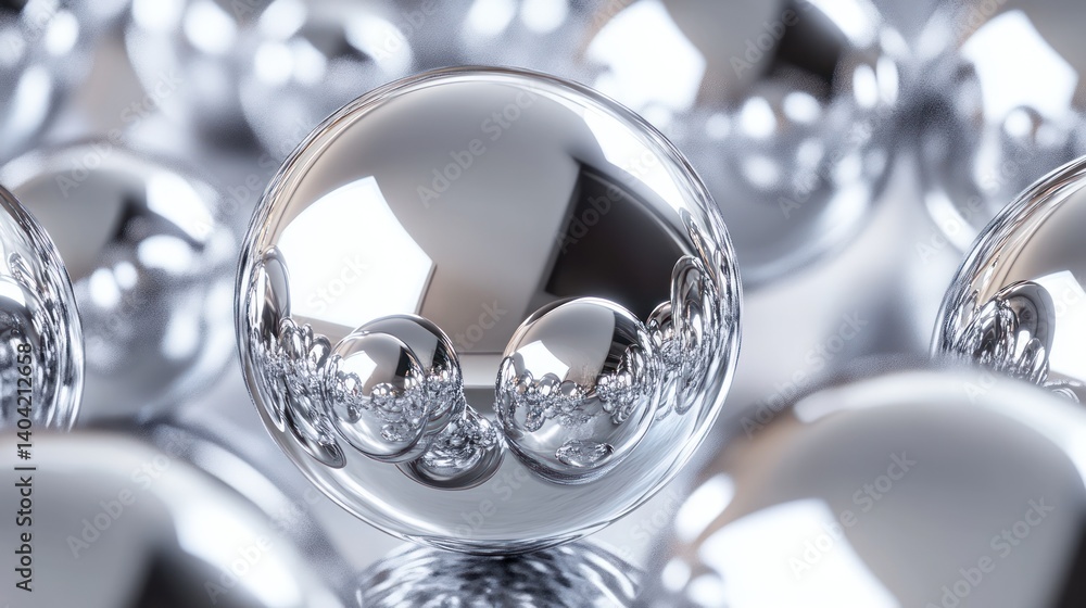 Gleaming spheres, a mesmerizing dance of light and reflection in monochrome tone Gleaming spheres, a mesmerizing dance of light and reflection in monochrome tone
