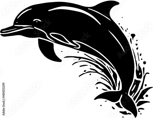 vector silhouette of a dolphin