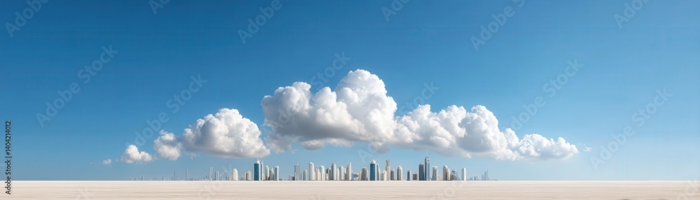 Dramatic Skyline Under Storm Clouds with Clear Blue Sky Above