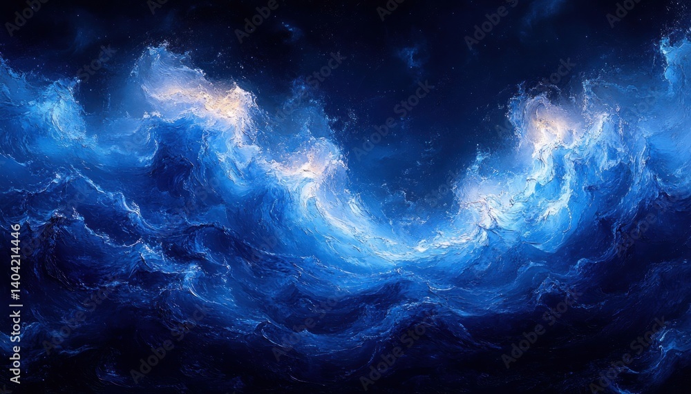 Flowing Waves in Vibrant Blue Tones Flowing Waves in Vibrant Blue Tones