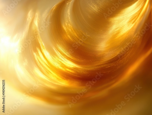 Abstract Background of Golden Yellow Curves with Soft Lighting and Dynamic Movement