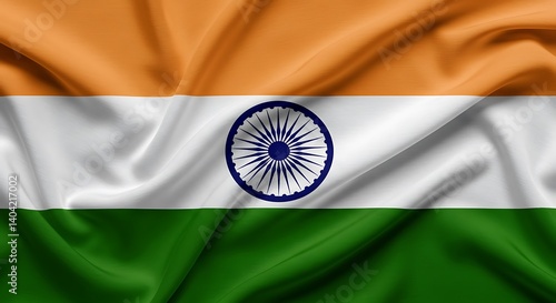 Vibrant silk texture displaying the tricolor flag of india in its glory