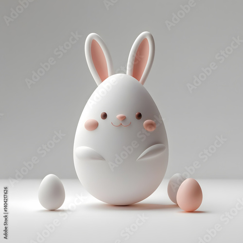 white easter egg bunny