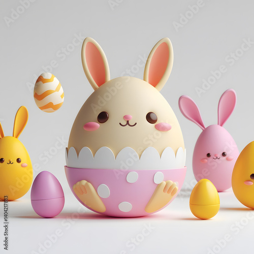 easter bunny and eggs