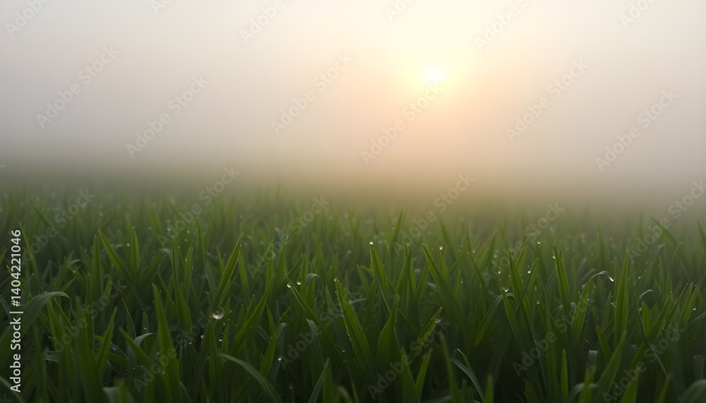 Obraz premium field of grass with the sun in the background